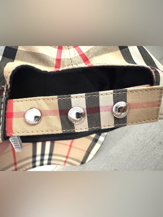 BURBERRY TB Monogram Vintage Check Baseball Cap Hat Size M - Picture 9 of 10